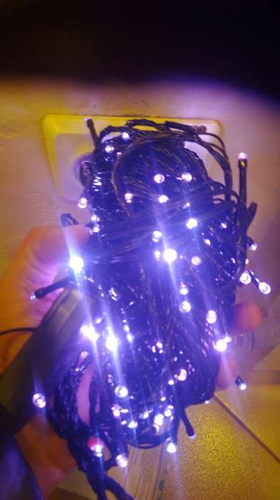 Фотография покупателя товара Гирлянда «Нить» 5 м, IP20, тёмная нить, 50 LED, 8 режимов, 220 В, свечение мульти - Фото 22