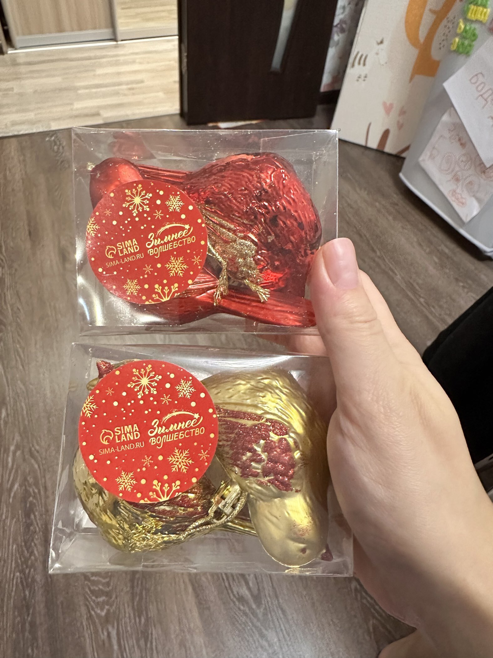 Фотография покупателя товара Ёлочные игрушки 2 шт. «Зимнее волшебство. Пташка» пластик, 7×10 см, золото - Фото 17