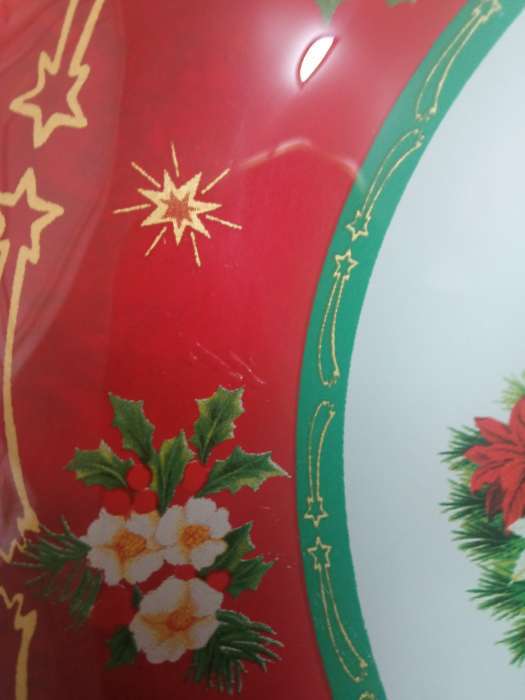 Фотография покупателя товара Десертная тарелка Доляна «Новогодняя ель», d=20.5 см, стекло, красная - Фото 12