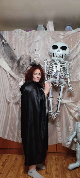 Фотография покупателя товара Шар воздушный фольгированный 60" «Скелет» - Фото 1