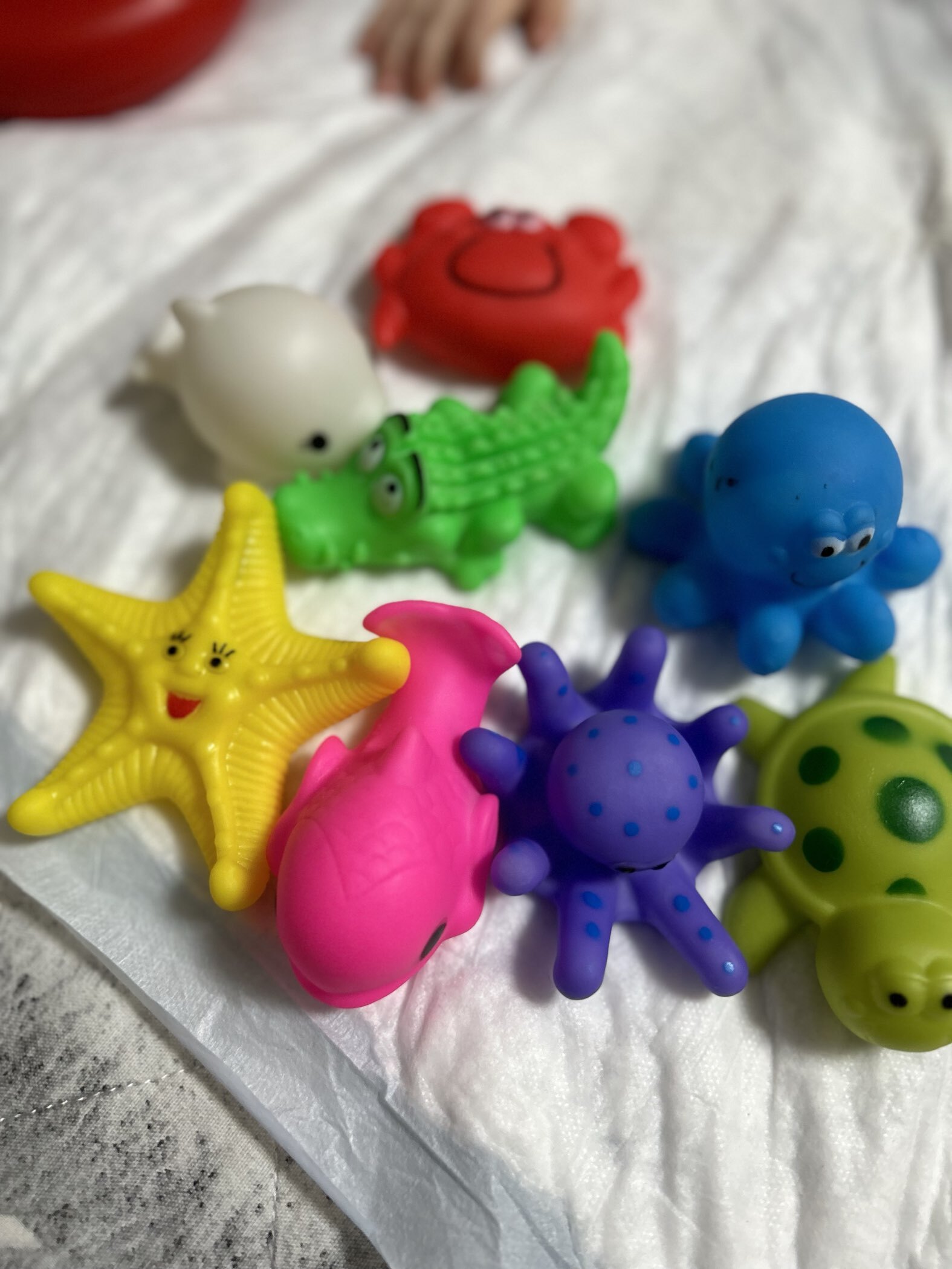 Фотография покупателя товара Резиновые игрушки для ванны Крошка Я «Морской мир», с пищалкой, в наборе 8 шт. - Фото 1