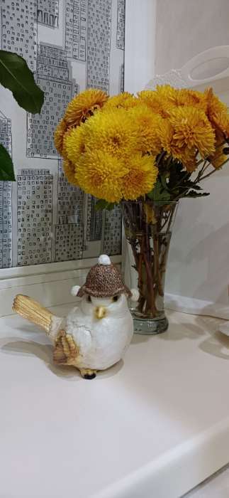 Фотография покупателя товара Фигурка полистоун «Воробей в шапке», 14×9×14 см - Фото 3