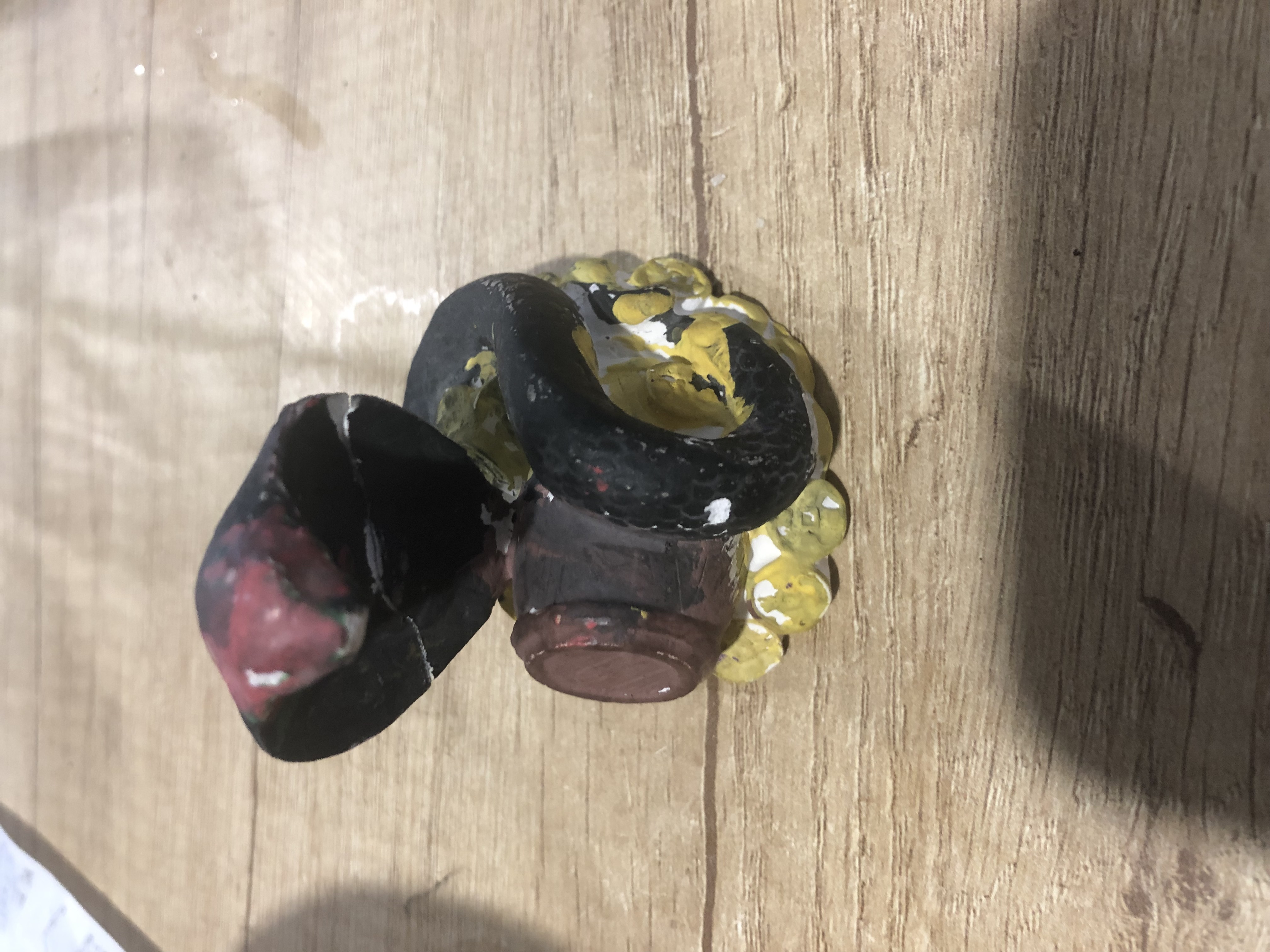 Фотография покупателя товара Фигура "Змея на деньгах с бочкой" старое золото, 6х6х5см - Фото 2