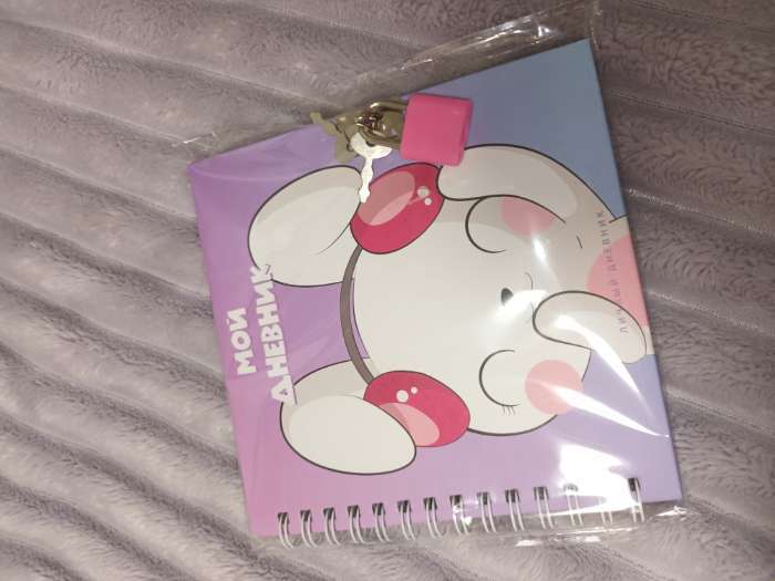 Фотография покупателя товара Записная книжка подарочная на замочке, А6, 45 листов, в линейку, "Зайка" - Фото 2