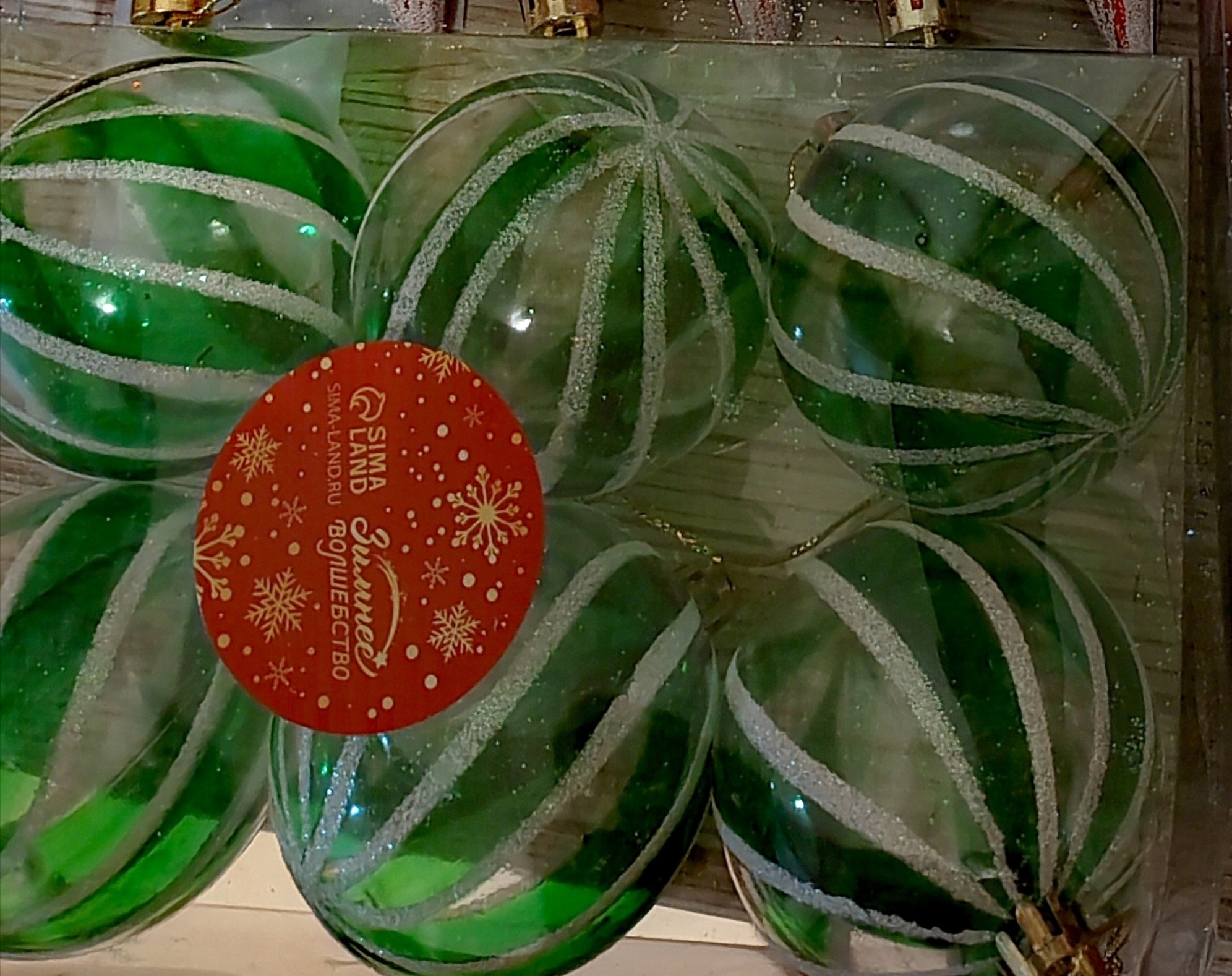 Фотография покупателя товара Ёлочные игрушки «Ариан», шары новогодние, d=6 см, набор 6 шт., зелёный - Фото 1