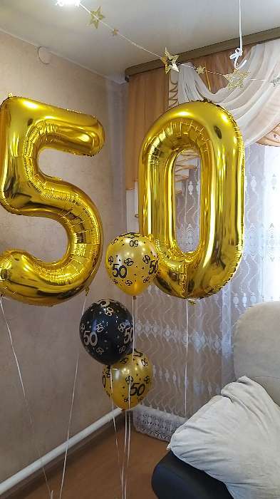 Фотография покупателя товара Шар фольгированный 40" «50 лет», цвет золотой