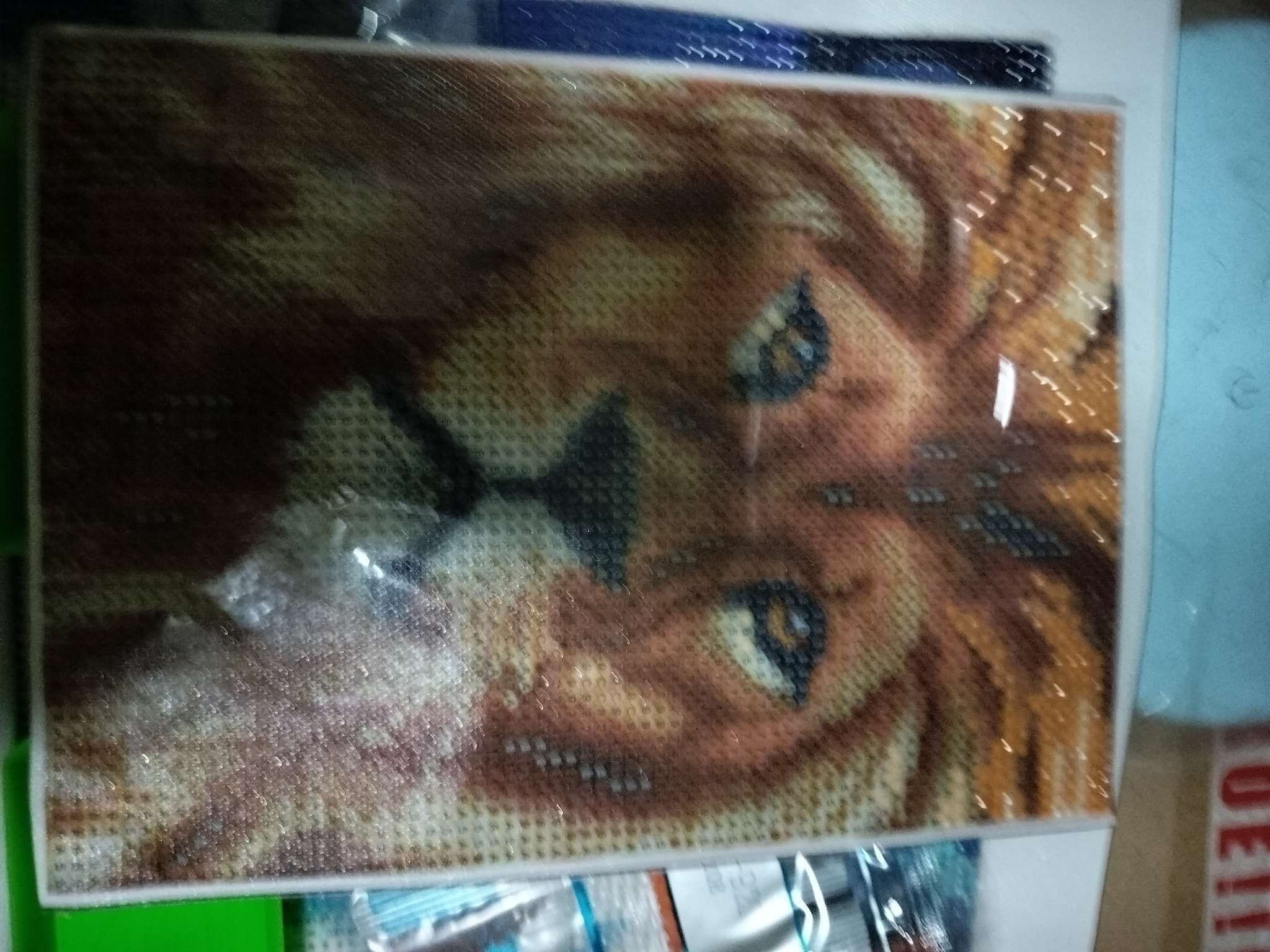 Фотография покупателя товара Алмазная мозаика с полным заполнением на холсте «Лев», 15×21 см - Фото 15