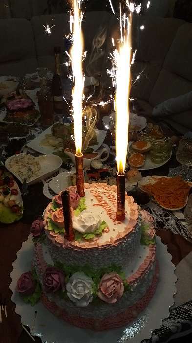 Фотография покупателя товара Свечи фонтаны для торта "Цветные искры", 10 см, 30 секунд, цветное пламя, 4 шт - Фото 72