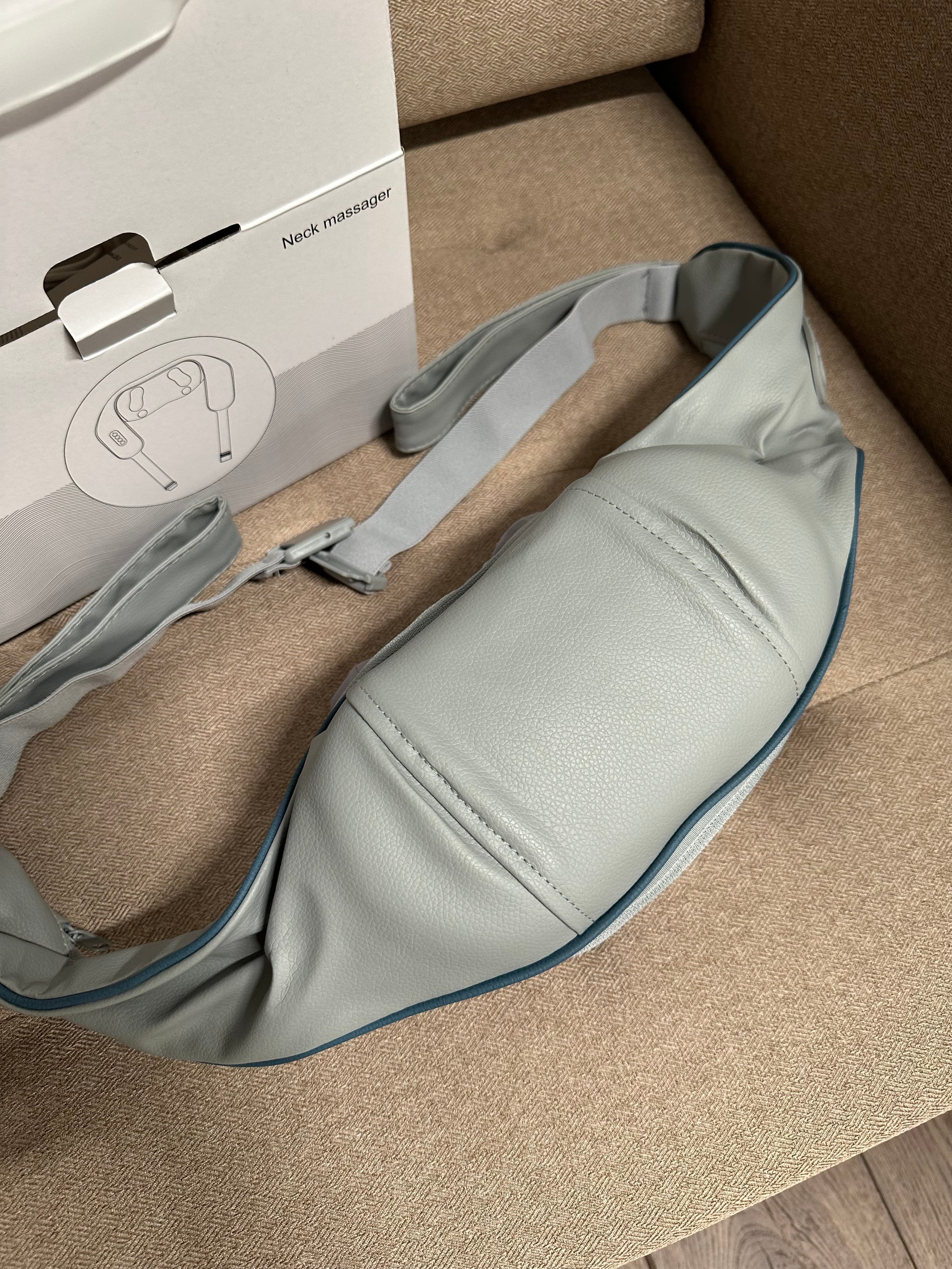 Фотография покупателя товара Массажёр для спины и шеи LEM-29, наплечный, ИК-подогрев, серый - Фото 2