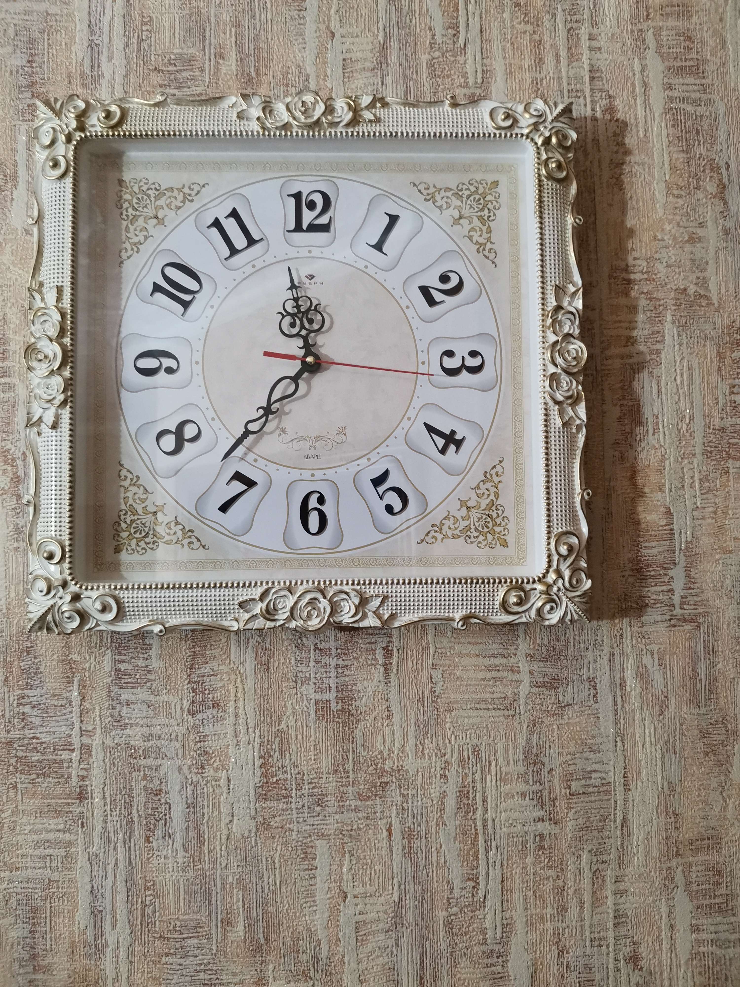 Фотография покупателя товара Часы настенные, интерьерные "Барака", 38 х 38 см, бесшумные, белое золото - Фото 1