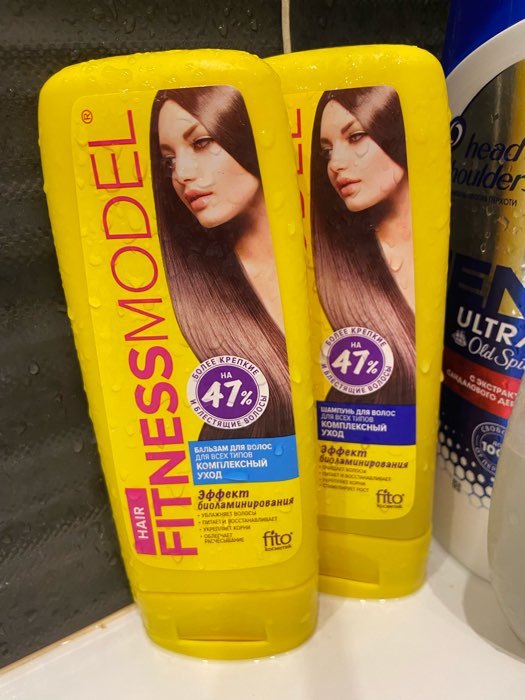 Фотография покупателя товара Набор № 23 Fitness Model «Эффект биоламинирования»: шампунь и бальзам для волос