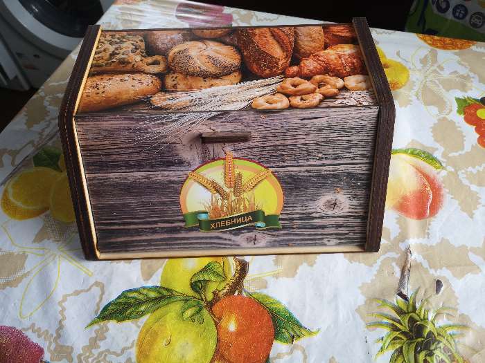 Фотография покупателя товара Хлебница деревянная Доляна «Сдоба», 20,5×28,5×13 см - Фото 3