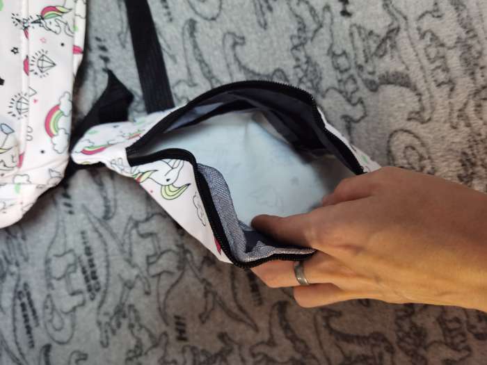 Фотография покупателя товара Набор: Рюкзак молодёжный на молнии, с карманами, поясная сумка, с принтом, размер 30 х 12 х 40 см, светло-розовый - Фото 5