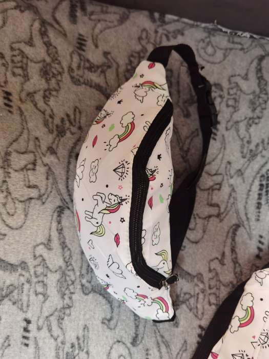 Фотография покупателя товара Набор: Рюкзак молодёжный на молнии, с карманами, поясная сумка, с принтом, размер 30 х 12 х 40 см, светло-розовый - Фото 6