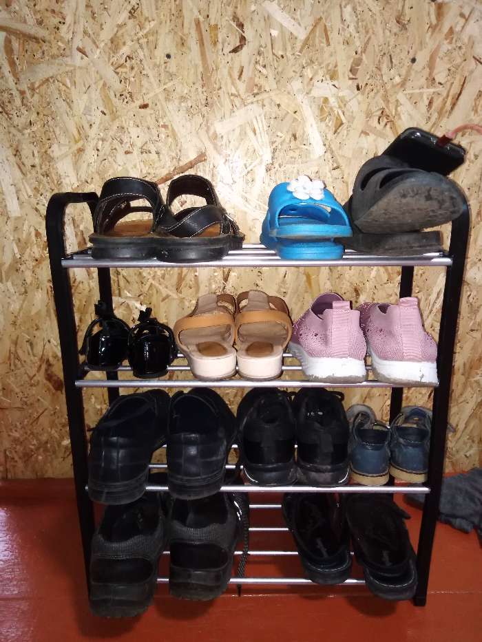 Фотография покупателя товара Обувница Доляна, 4 яруса, 50×19×59 см, цвет красный - Фото 17