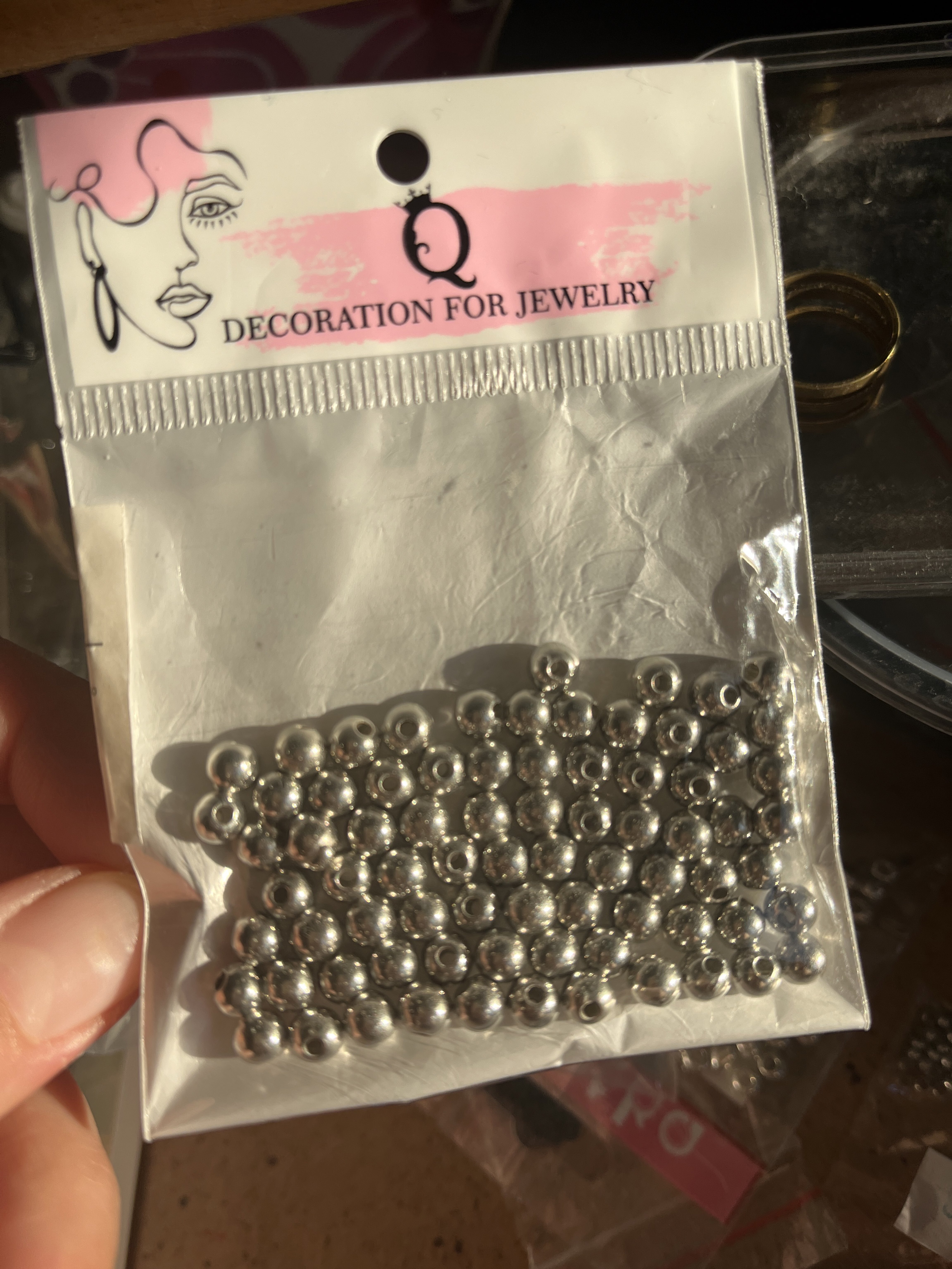 Фотография покупателя товара Бусина «Гематит» d=5 мм, (набор 10 г), цвет серебро - Фото 1