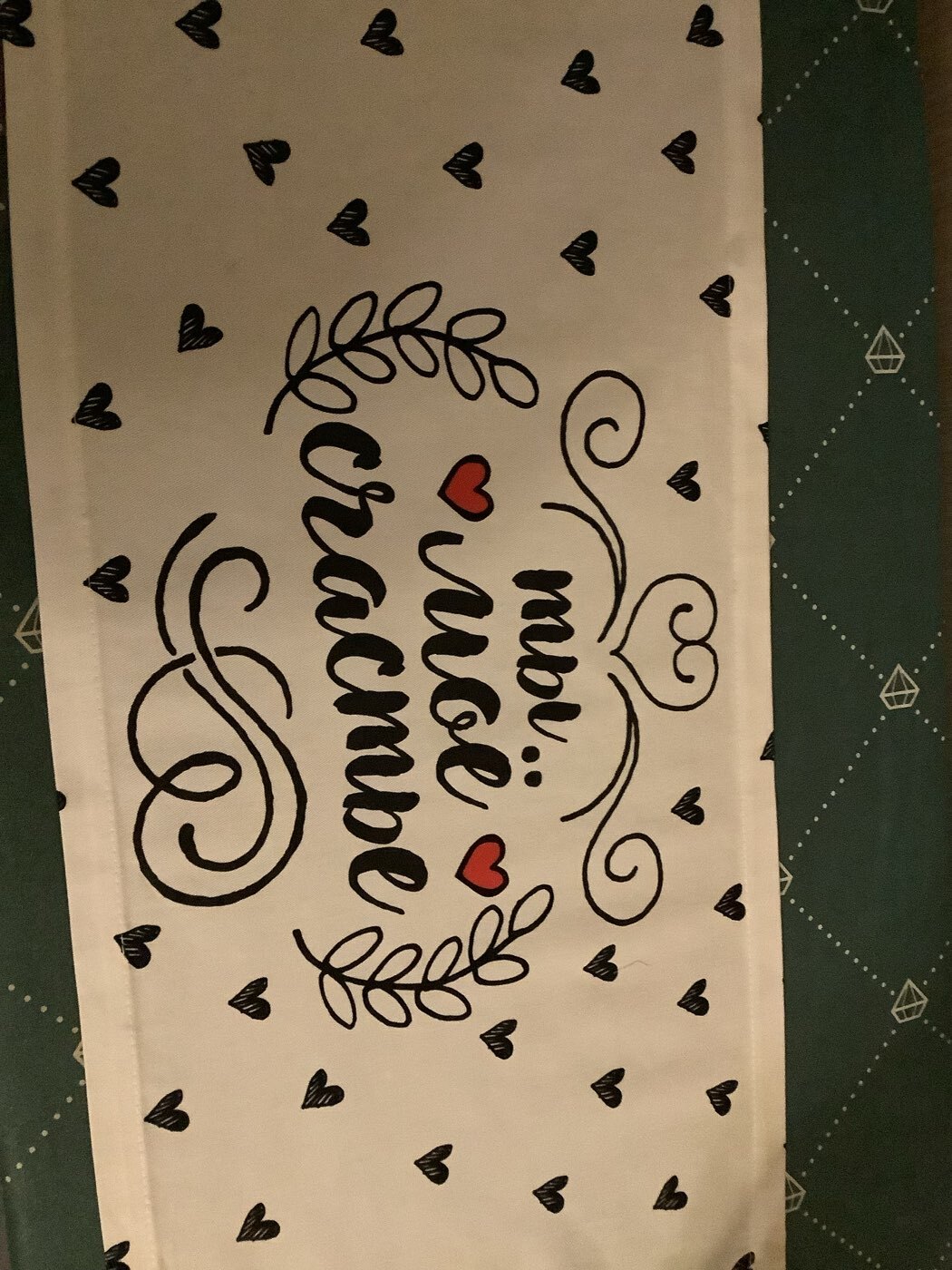 Фотография покупателя товара Дорожка на стол Этель Love is 30×70 см, 100% хлопок, саржа 190 г/м², белая - Фото 1