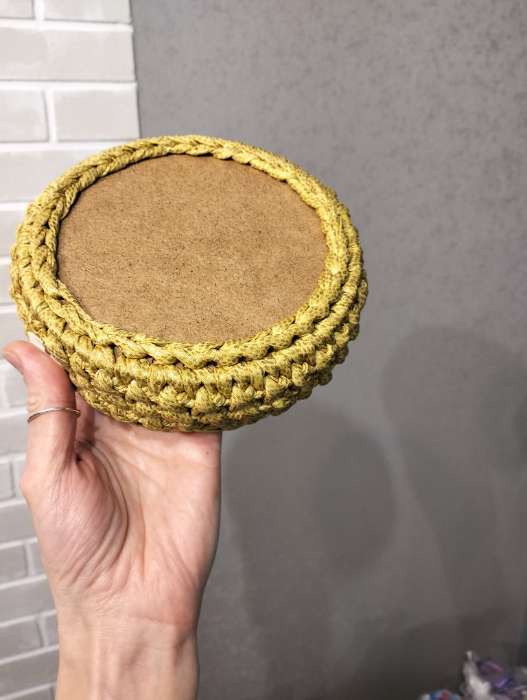 Фотография покупателя товара Заготовка для вязания "Круг", донышко хдф коричневый гладкий, 15 см, d=7мм - Фото 2