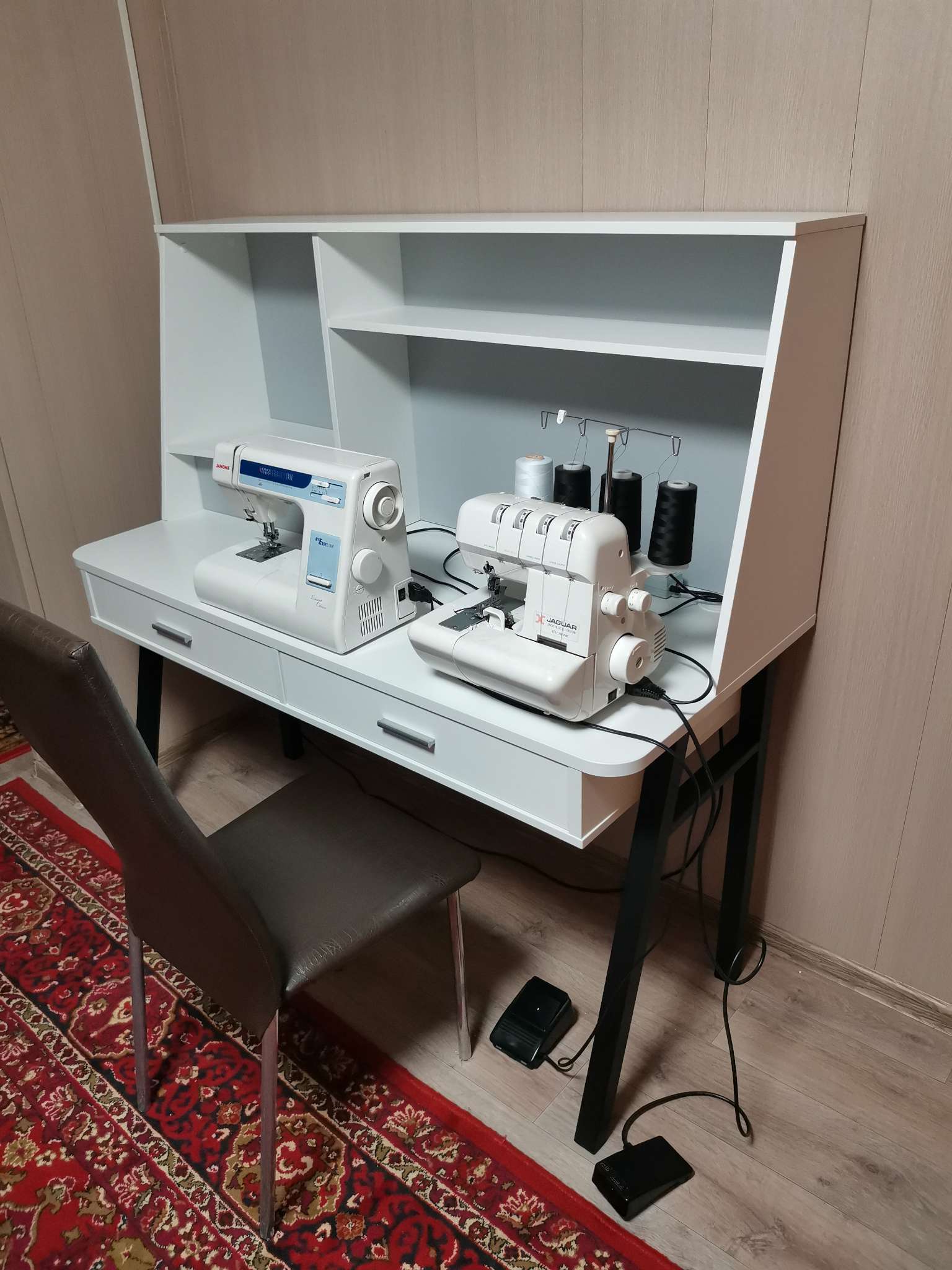 Фотография покупателя товара Стол письменный Polini kids Aviv 1455 с надстройкой и ящиками, цвет серый/серый-голубой - Фото 1