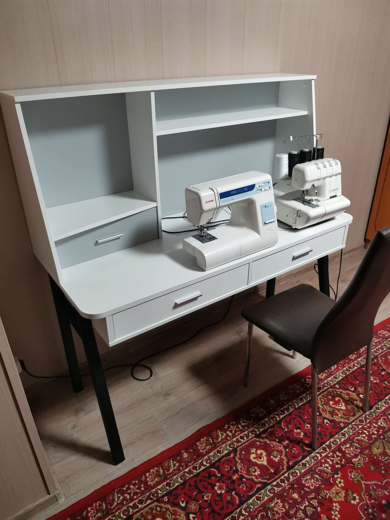 Фотография покупателя товара Стол письменный Polini kids Aviv 1455 с надстройкой и ящиками, цвет серый/серый-голубой - Фото 2