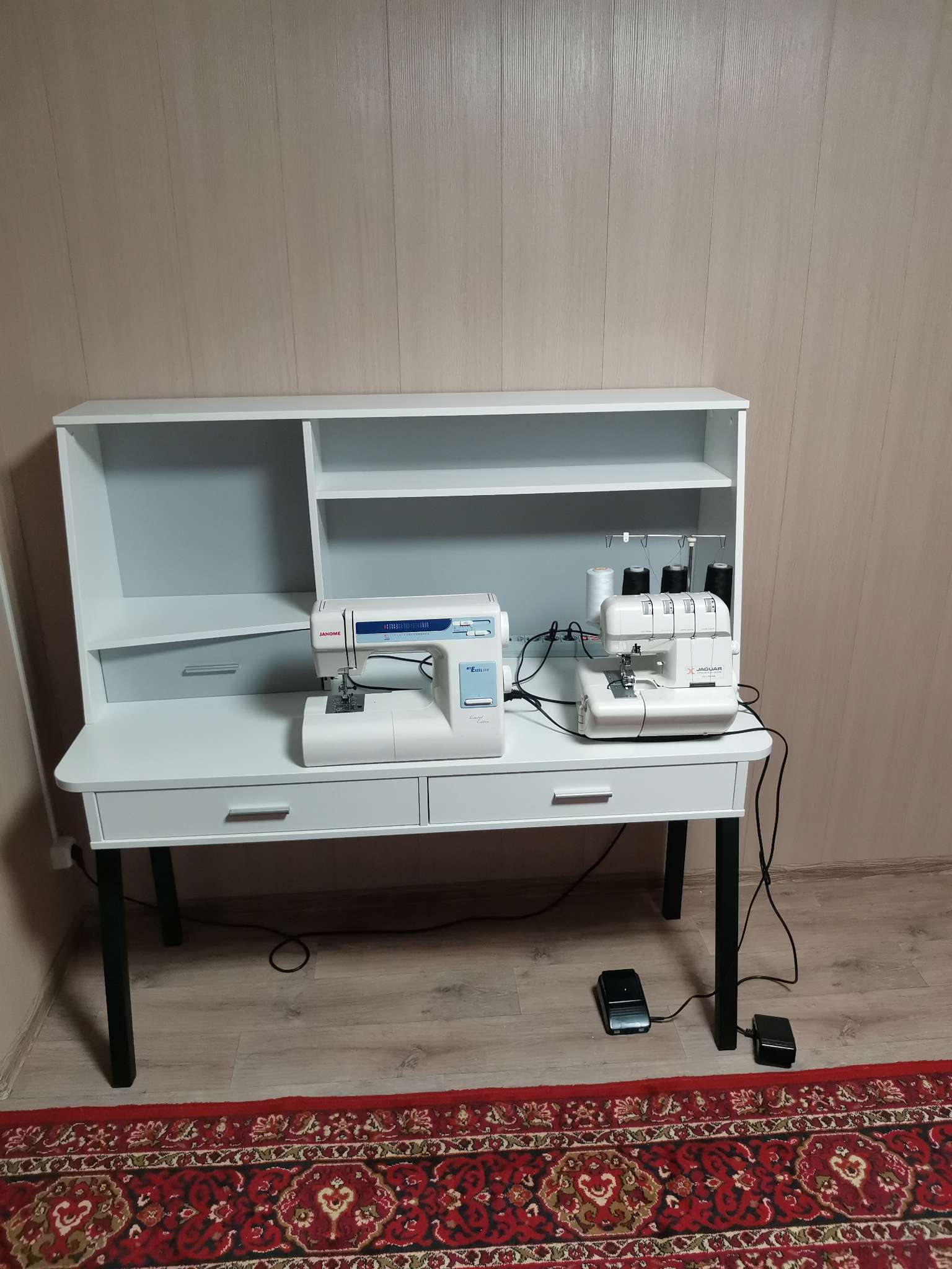 Фотография покупателя товара Стол письменный Polini kids Aviv 1455 с надстройкой и ящиками, цвет серый/серый-голубой - Фото 3