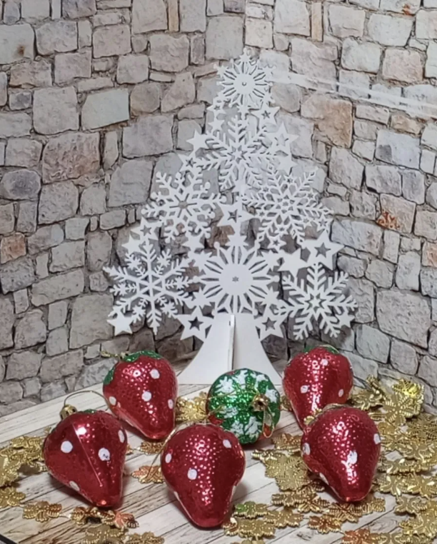 Фотография покупателя товара Ёлочные игрушки 6 шт. «Клубничка» 4×6 см, красный - Фото 8