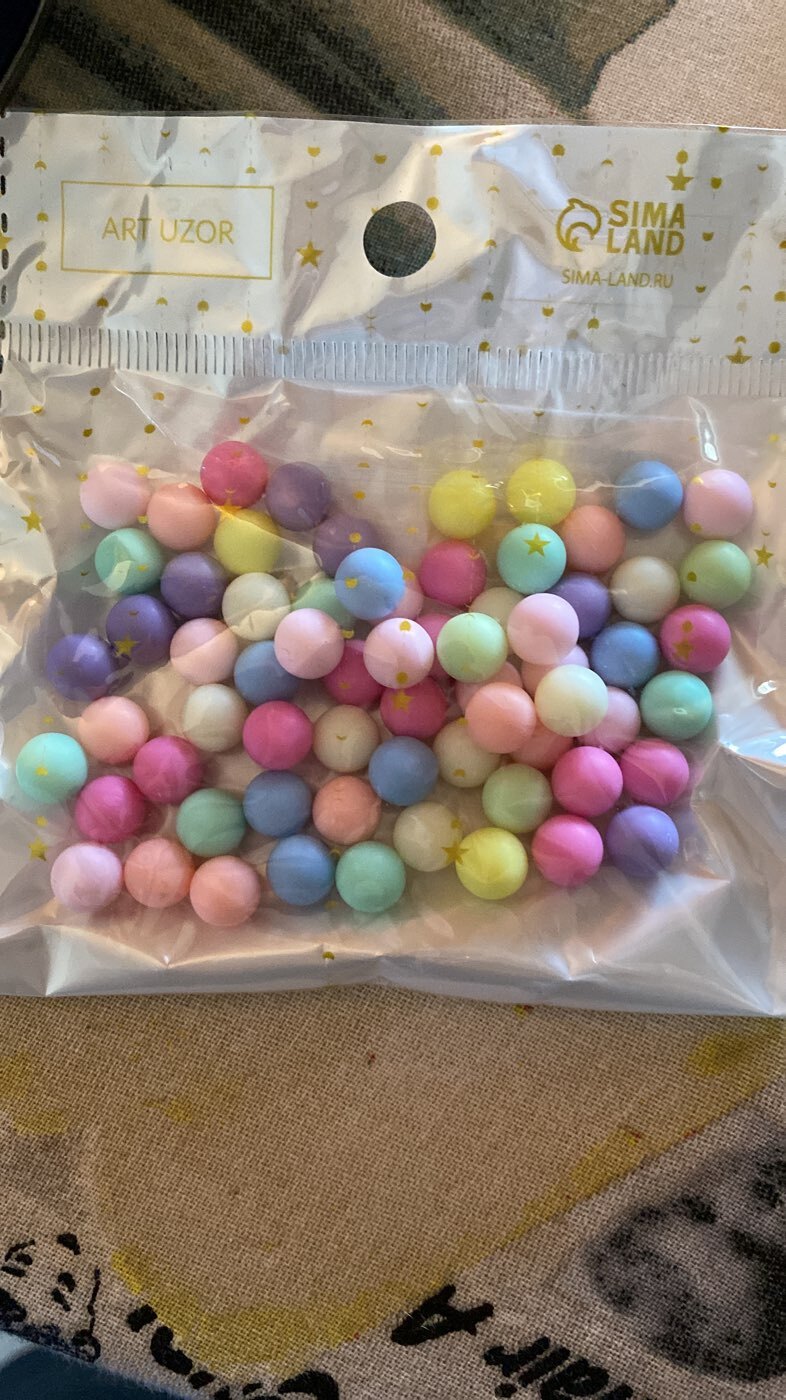 Фотография покупателя товара Шарики  для творчества пластик "Маршмеллоу" матовые набор 20 гр d=0,8 см - Фото 10
