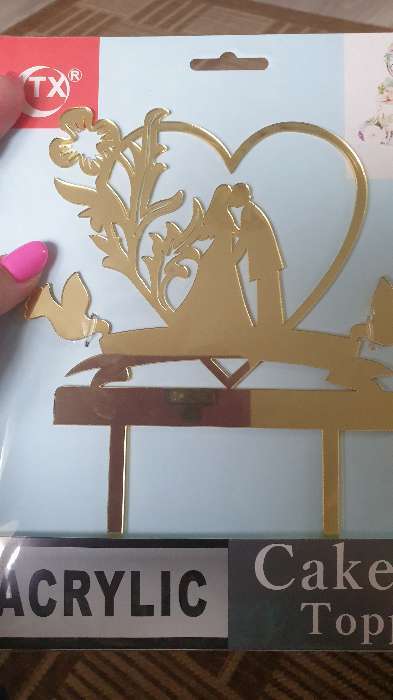 Фотография покупателя товара Топпер для торта «Любовь навсегда», 13×18 см, цвет золото