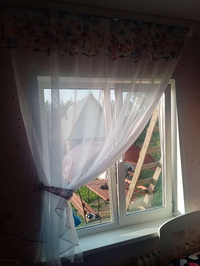 Фотография покупателя товара Тюль с подхватом и ламбрекеном «Бабочки», 250×200 см, 100% п/э, вуаль - Фото 1