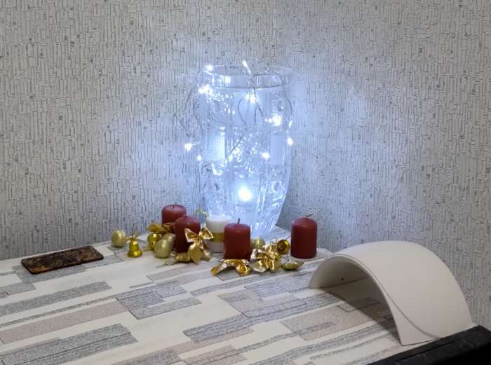 Фотография покупателя товара Гирлянда «Нить» 5 м, IP20, прозрачная нить, 50 LED, 8 режимов, 220 В, свечение белое - Фото 440