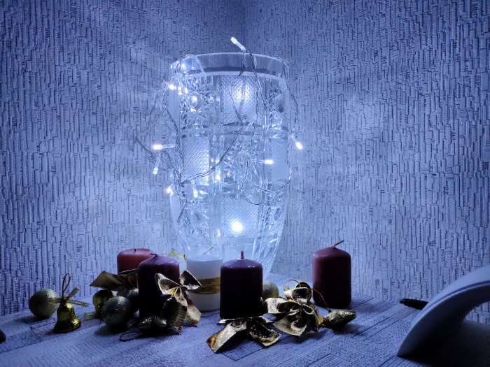 Фотография покупателя товара Гирлянда «Нить» 5 м, IP20, прозрачная нить, 50 LED, 8 режимов, 220 В, свечение белое - Фото 439