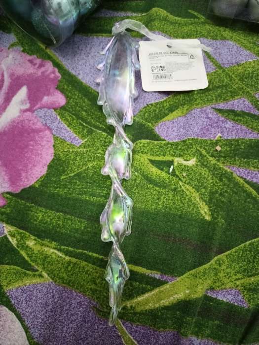 Фотография покупателя товара Ёлочная игрушка «Зимнее волшебство. Кручёная сосулька», 23×1 см, прозрачный - Фото 1