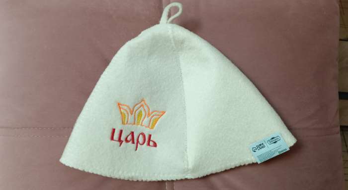 Фотография покупателя товара Шапка для бани и сауны «Царь», полиэфир 70%, шерсть 30%, «Добропаровъ» - Фото 1