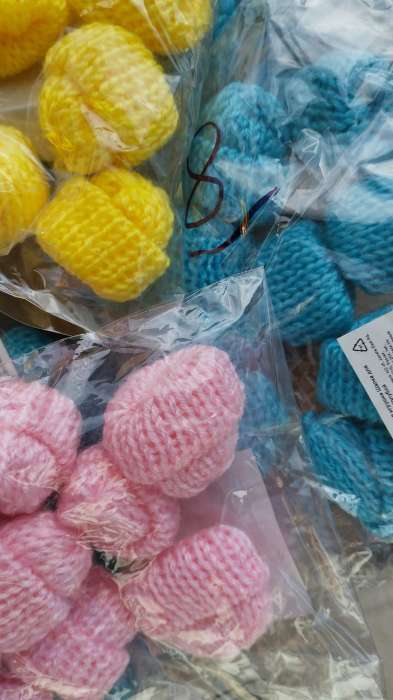 Фотография покупателя товара Шапка для игрушек вязаная, набор 10 шт., цвет серый - Фото 3