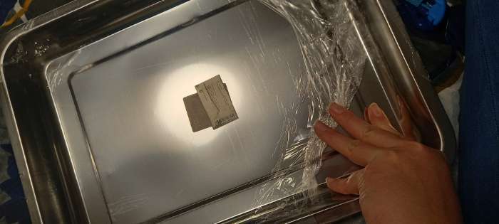 Фотография покупателя товара УЦЕНКА Противень из нержавеющей стали, 39,5×29,5×4 см, цвет хромированный - Фото 7