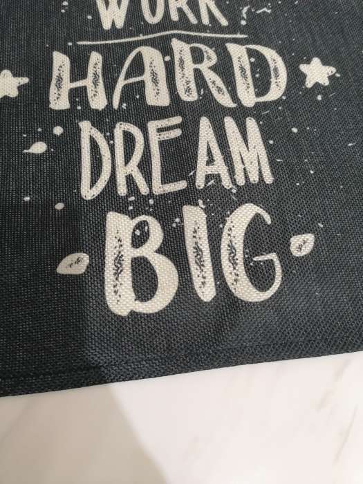 Фотография покупателя товара Салфетка на стол Доляна Work hard dream big, 30х45 см, полиэстер 100% - Фото 4
