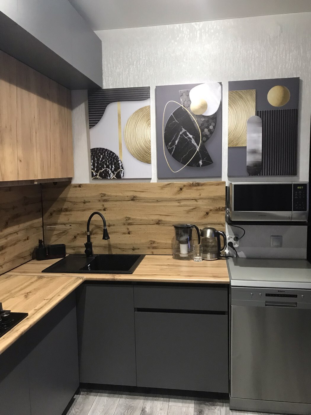 Фотография покупателя товара Кухонный гарнитур в потолок «Виктория», 3000 мм, цвет графит - Фото 89