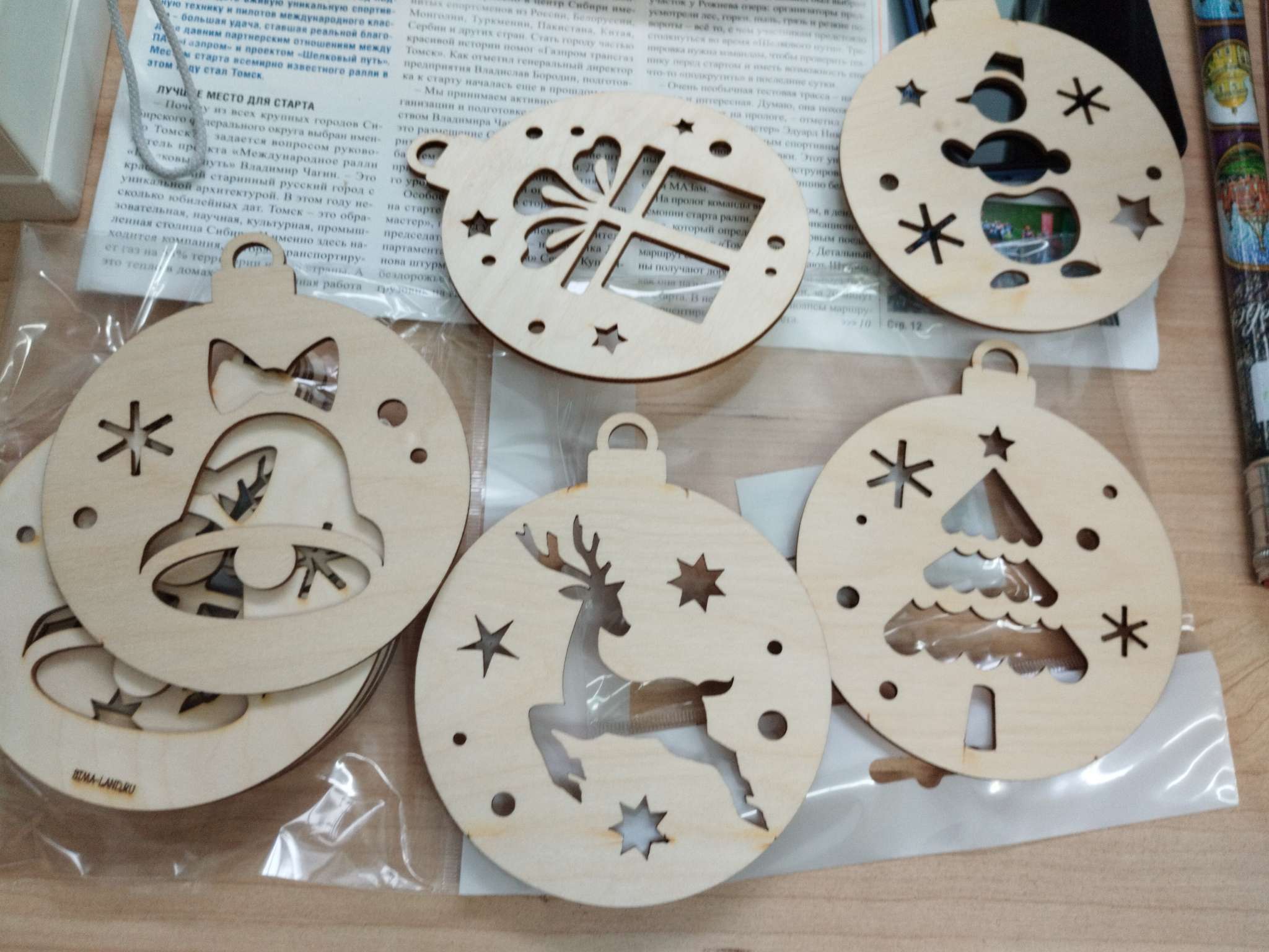 Фотография покупателя товара Заготовки для творчества на новый год «Шары с простыми рисунками», 5 шт. - Фото 2