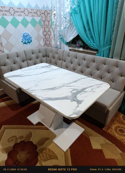 Фотография покупателя товара Кухонный угол «Призма. Каретная Стяжка», 2 ящика для хранения, ткань велюр, цвет vivaldi 3 бежевый - Фото 1