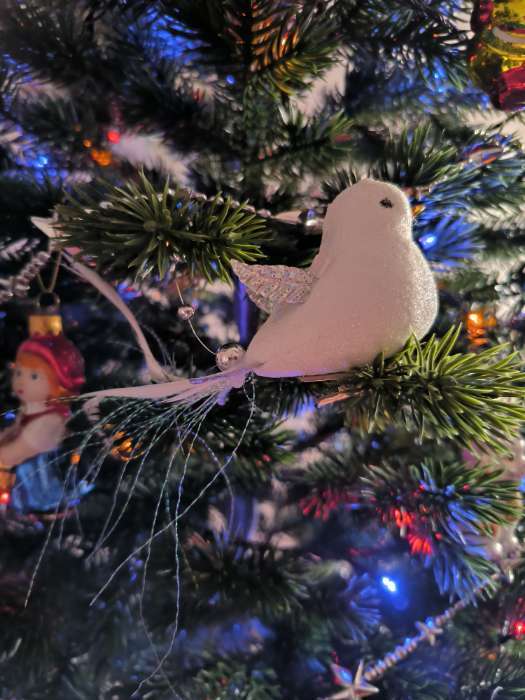 Фотография покупателя товара Ёлочные игрушки 3 шт. «Зимнее волшебство. Маленькая птичка» пластик, 5×11.5 см, белый - Фото 2