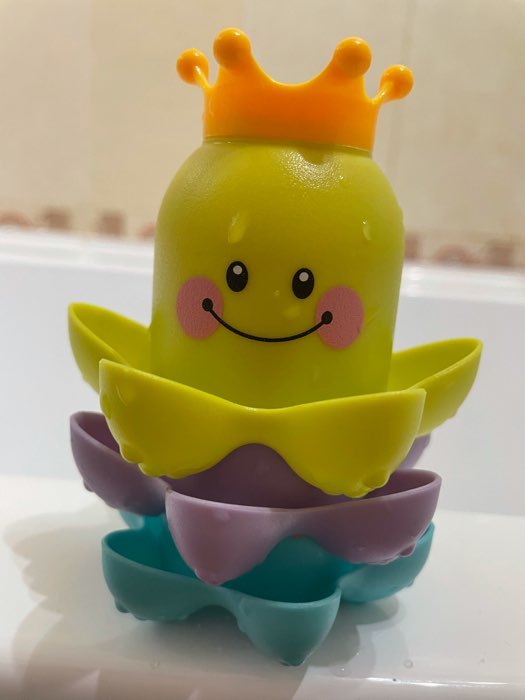 Фотография покупателя товара Набор игрушек для игры в ванне «Осьминожка - пирамидка», 3 шт - Фото 1