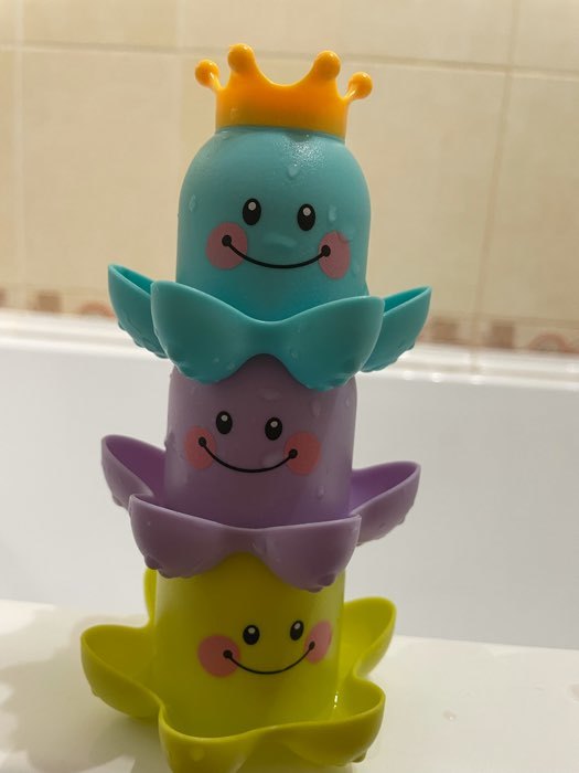 Фотография покупателя товара Набор игрушек для игры в ванне «Осьминожка - пирамидка», 3 шт - Фото 2