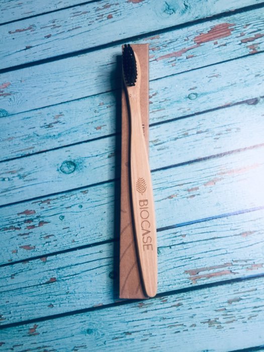Фотография покупателя товара Бамбуковая зубная щётка Biocase, для взрослых, чёрная - Фото 9