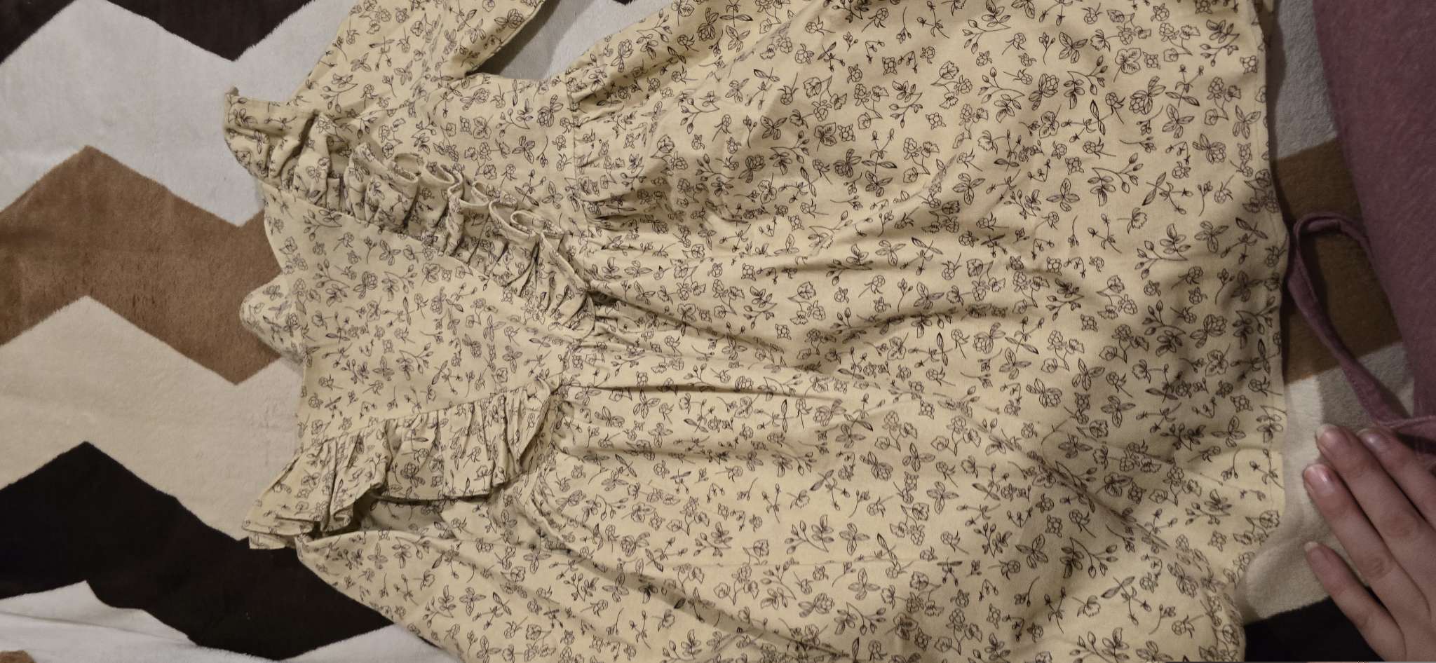 Фотография покупателя товара Платье для девочки MINAKU: Cotton collection, бежевое, рост 116 см - Фото 1