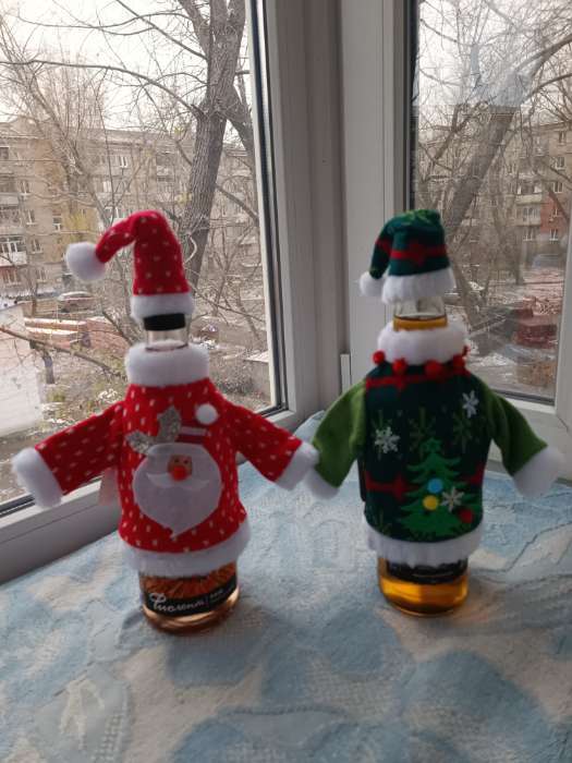 Фотография покупателя товара Одежда на бутылку «Костюм», Дед Мороз - Фото 2