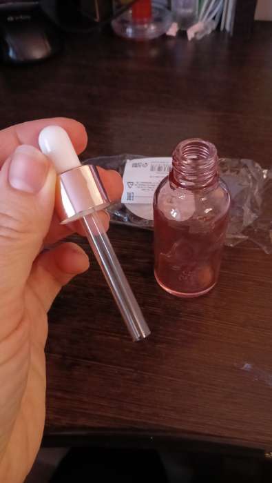 Фотография покупателя товара Бутылочка стеклянная для хранения, с пипеткой, 30 мл, розовая - Фото 3