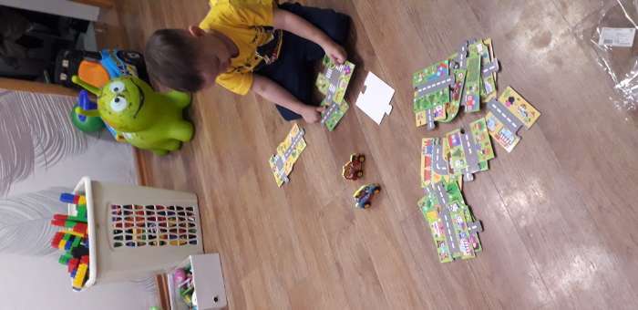 Фотография покупателя товара Гигантский пазл - дорога, 2 машинки, 27 крупных деталей - Фото 1