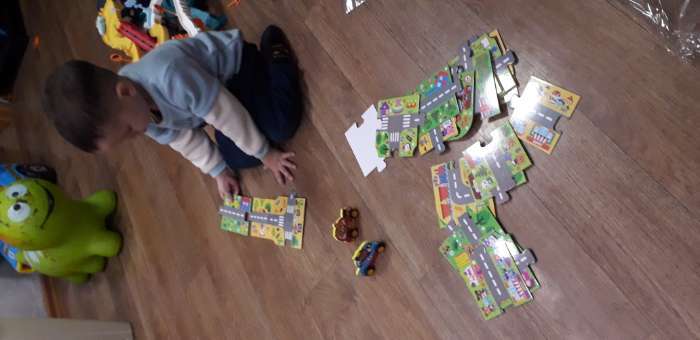 Фотография покупателя товара Гигантский пазл - дорога, 2 машинки, 27 крупных деталей - Фото 2