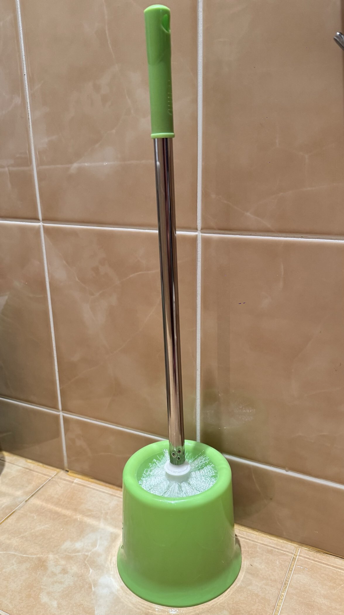 Фотография покупателя товара Ёршик для унитаза с подставкой, 13×53 см, цвет МИКС - Фото 1