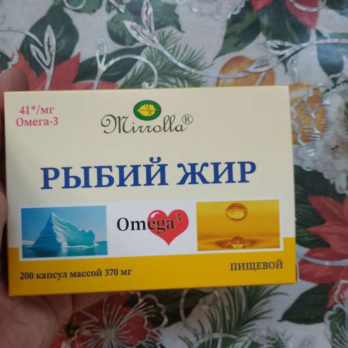Фотография покупателя товара Рыбий жир Mirrolla с витаминами A, D, E, 100 капсул по 0.37 г - Фото 2